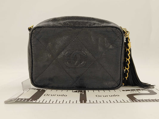 CHANEL Coco Mark CHANEL Coco Mark Tassel Shoulder Bag Lizard/Black/GD Shoulder Bag