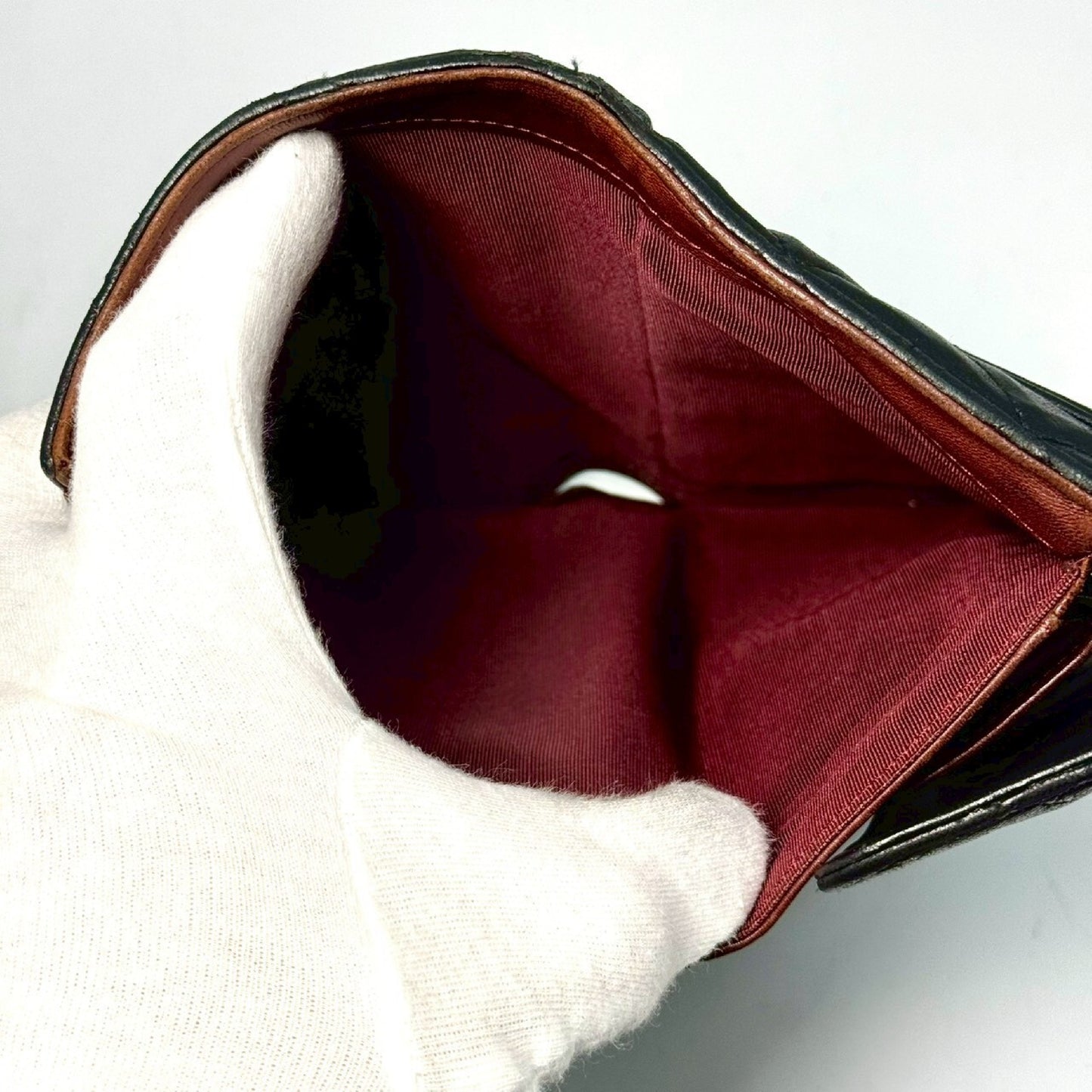 CHANEL Matelasse Timeless Classic Lambskin Tri-fold Long Wallet, Black, 11053742