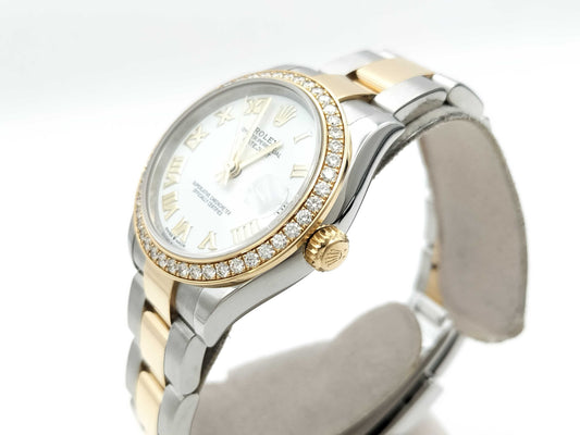 ROLEX 278383RBR QJ545468 White Roman Dial Oyster Bracelet Women's Watch
