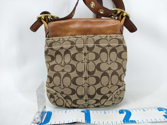 COACH Signature Flap Duffle Carriage Shoulder Bag 11436