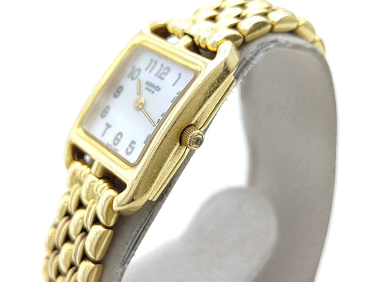 HERMES Cape Cod CC1.185 1116097 Quartz Shell Dial 18K Gold Women's Watch