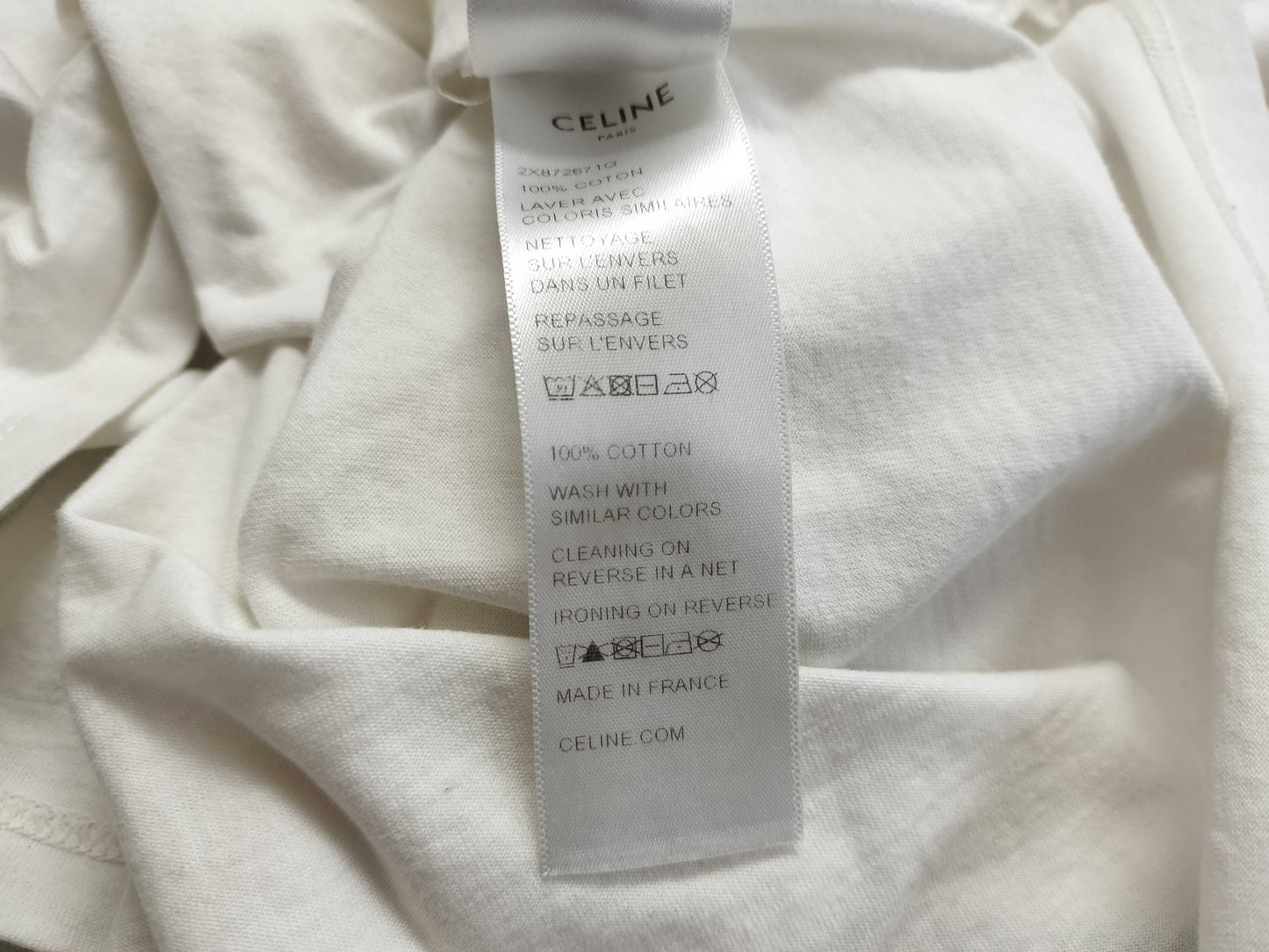 CELINE Current T-shirt Triomphe Logo Two-tone Classic T-shirt