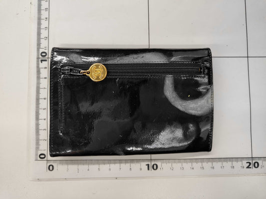 CHANEL Patent Enamel Coco Mark Long Wallet