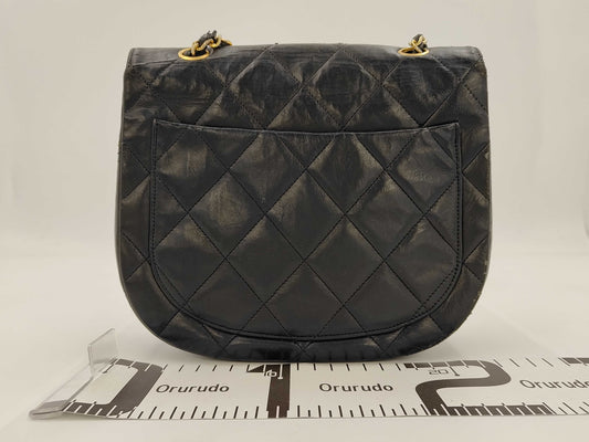 CHANEL Matelasse CHANEL Half Moon Matelasse Shoulder Bag Black