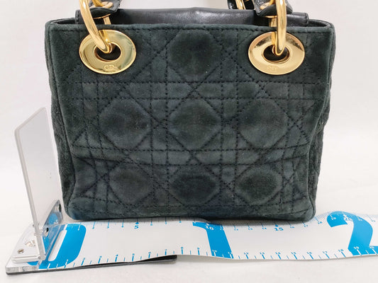Dior Lady Dior LD Suede 2-Way Black Handbag