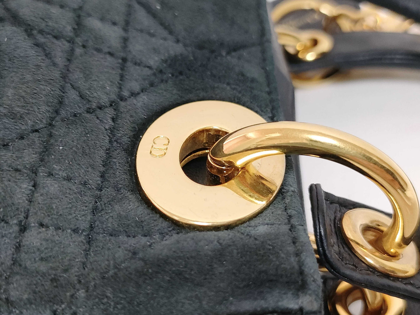 Dior Lady Dior LD Suede 2-Way Black Handbag