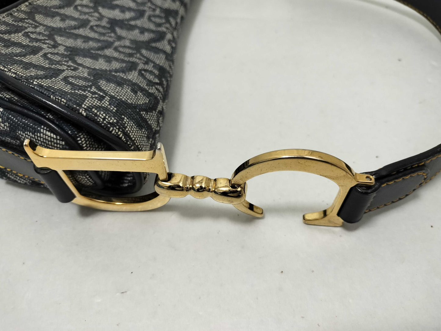 Dior Trotter Saddle Bag, One-Shoulder Bag, Trotter Canvas, Navy Blue