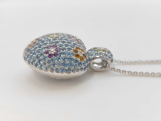 Colored Stone D0.19ct K18 25.4g Necklace