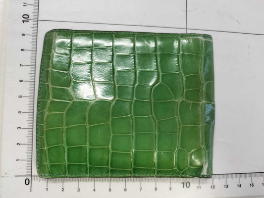 HERMES Hermes Wallet Crocodile Green Wallet