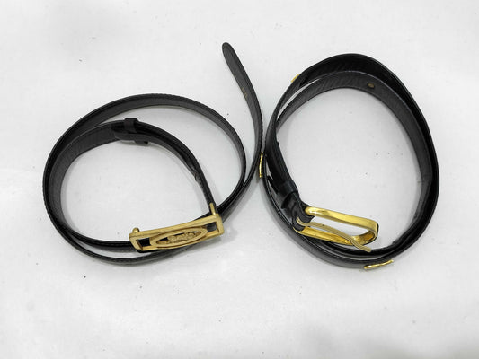 CELINE CELINE Belt with Carriage Clasp, Set of 2 Belts