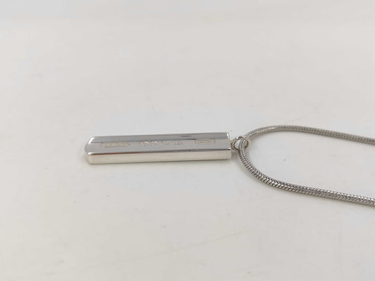 Tiffany & Co. Tiffany Narrow Bar 1837 Necklace in Silver with Non-Original Chain