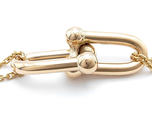 Tiffany & Co. Hardware Double Link Necklace in PG 750, 12.8g