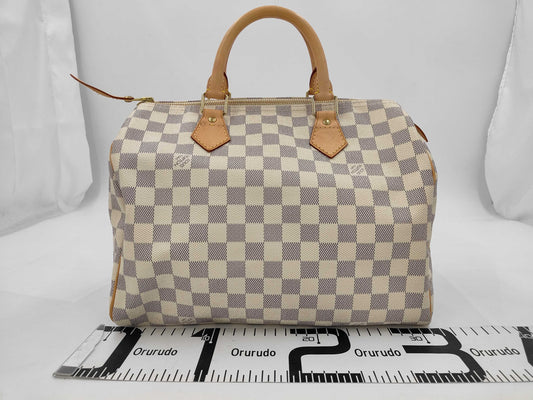 LOUIS VUITTON Damier Azur Louis Vuitton Damier Azur Speedy 30 Boston Bag