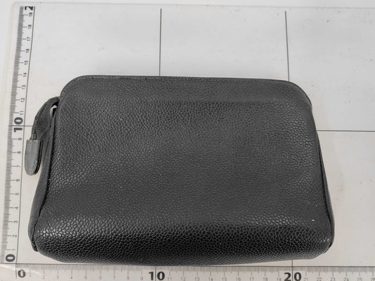 CHANEL Caviar Skin Pouch with Coco Mark and Gold Hardware