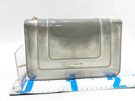BVLGARI Serpenti Forever Clutch Bag Silver Shoulder Bag
