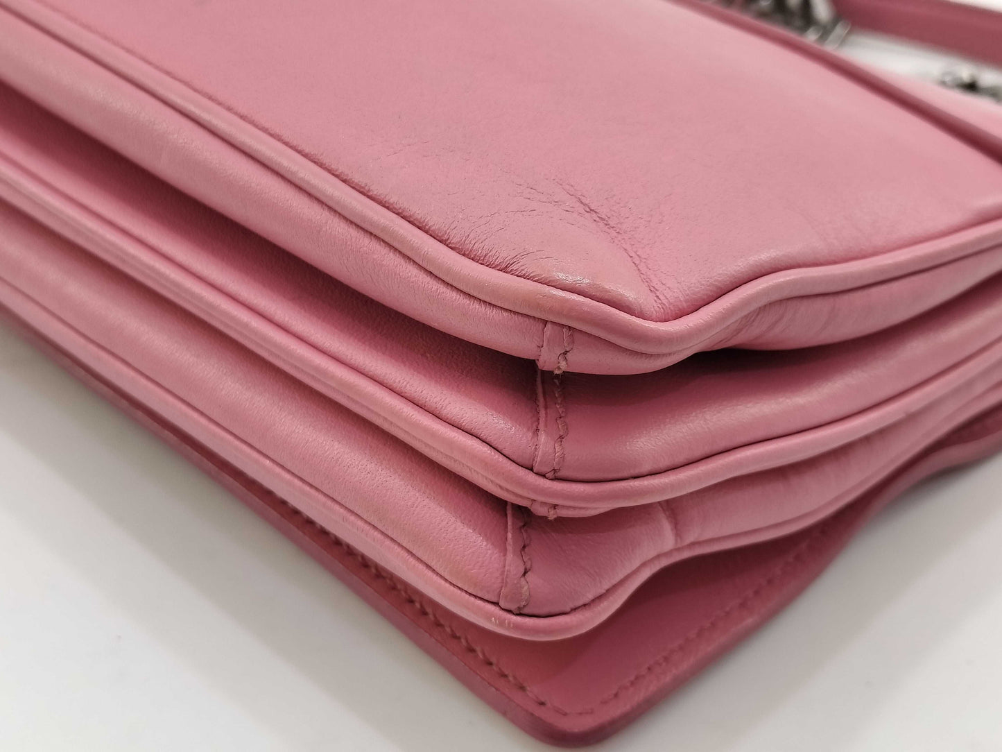 PRADA PRADA Prada Leather Chain Shoulder Bag Pink Shoulder Bag