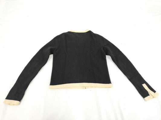 CHANEL CHANEL Cardigan Black x White Size 38 Cardigan