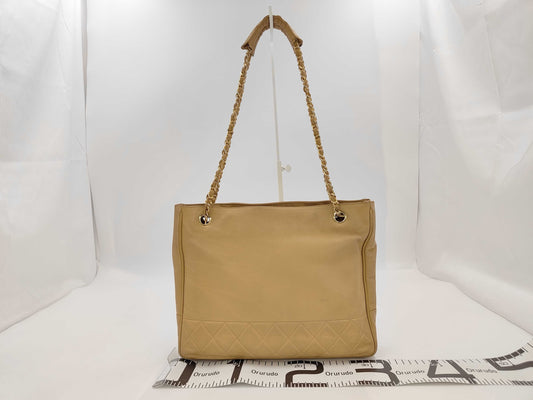 CHANEL CHANEL Matelasse Chain Tote Bag Beige Bag
