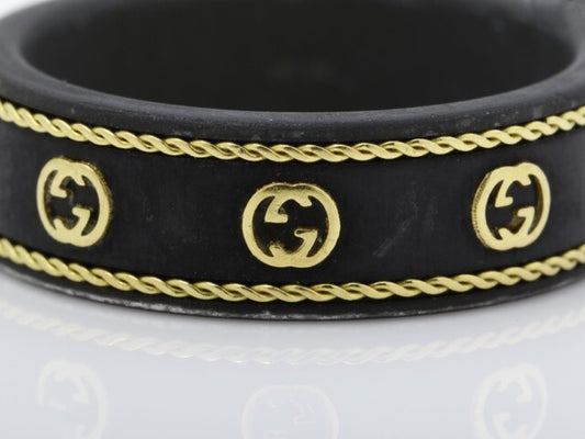 GUCCI Au750 Black Corundum Icon Ring #20 3.0g