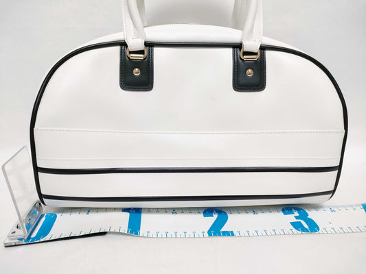 Dior Christian Dior VIBE Calf Leather Bowling Bag White Handbag