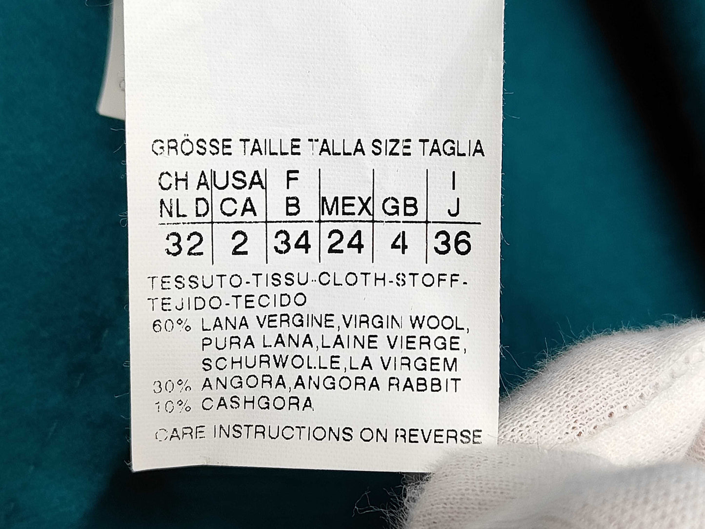 MaxMara Cutie Amano Angora Wool Cashgora Coat, Green, Size 36