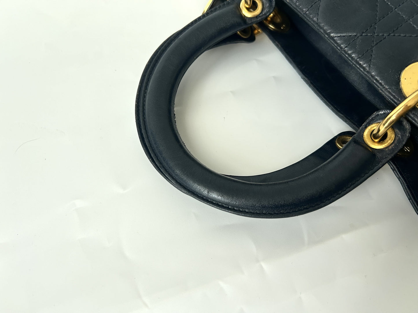 Dior Cannage Small Navy Bag