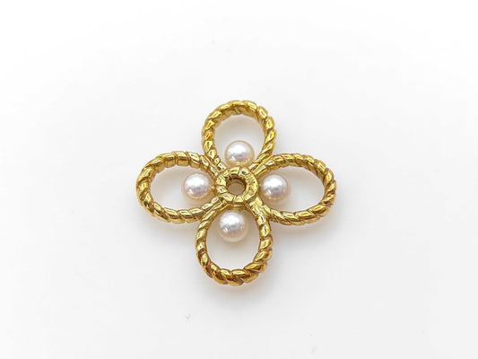 MIKIMOTO Pearl Pendant Top, Diameter: Approx. 3.3mm, 18K Gold, 3.8g
