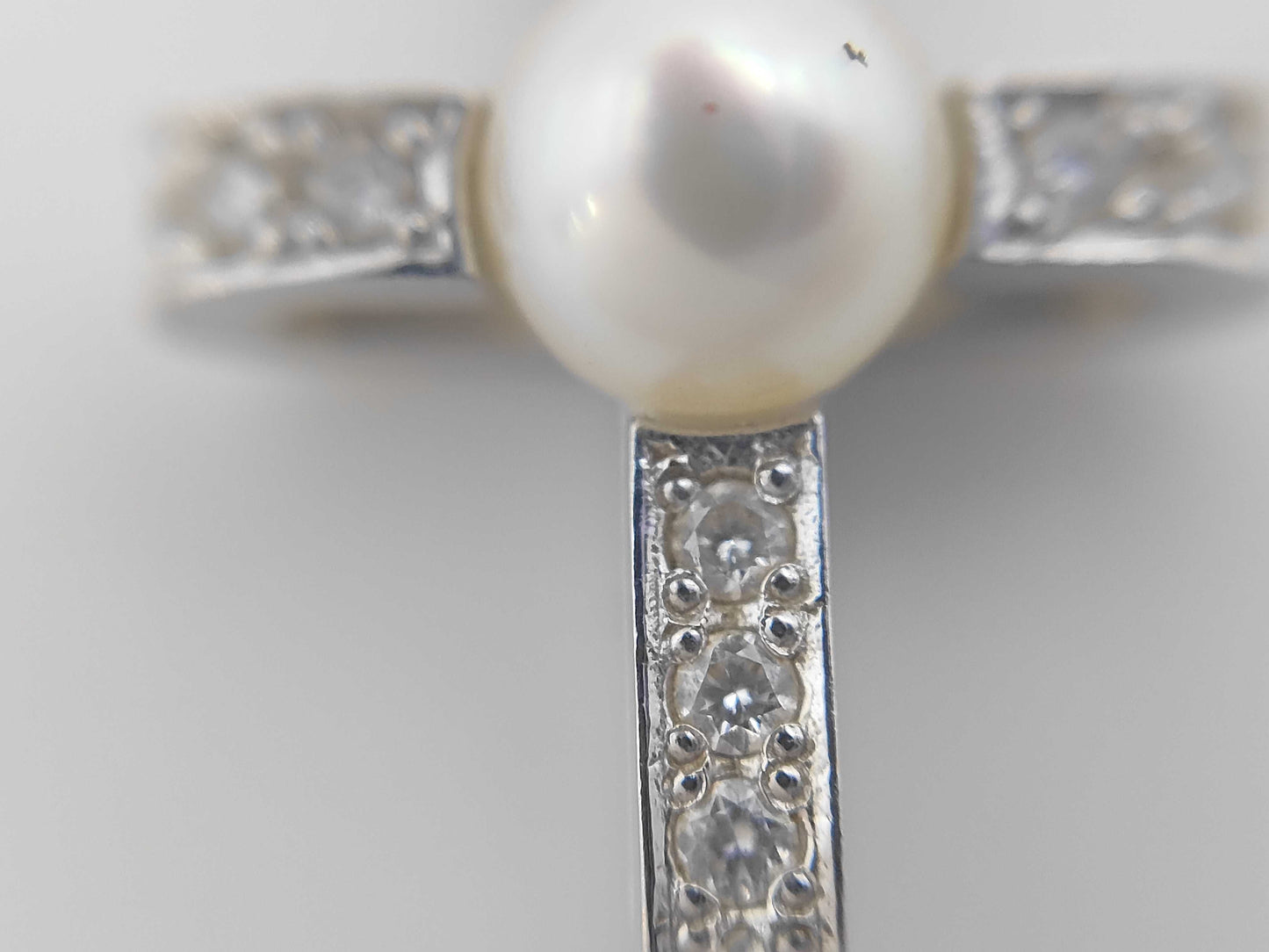 MIKIMOTO Pearl Necklace, Approx. 4.7mm Diameter, Diamond, 18K Gold, 3.5g