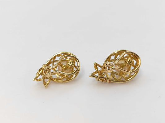 MIKIMOTO Pearl Earrings, Diameter: Approx. 6.7/6.8mm, 18K Gold, 9.3g