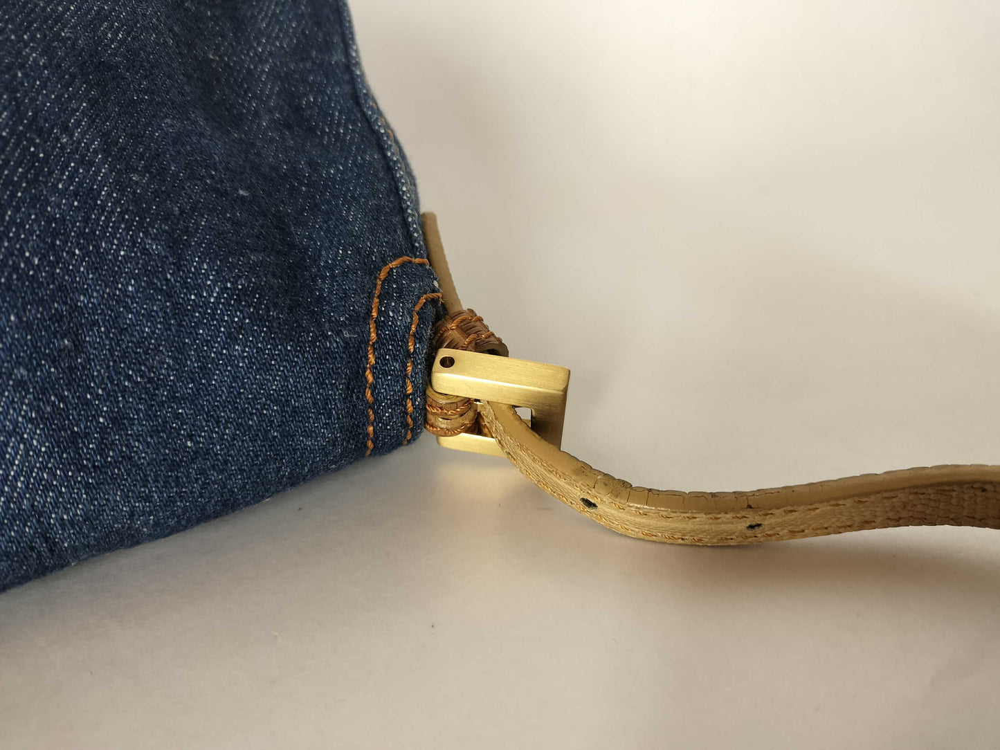 FENDI Mamma Bucket Shoulder Bag Denim Mini Lizard Shoulder Bag