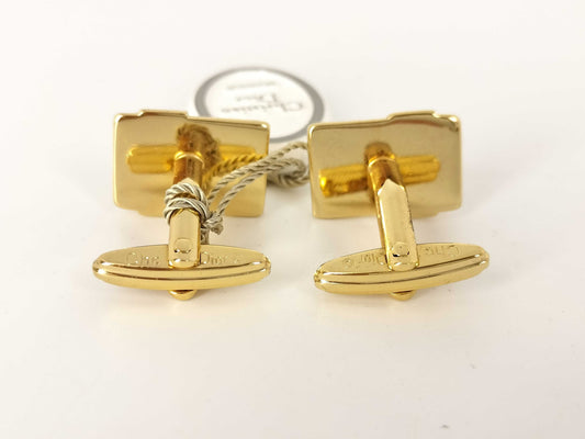 Dior Christian Dior Cufflinks Gold Color Tie Clip Cufflinks