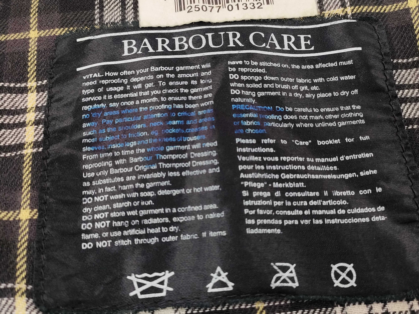 Barbour Oiled Jacket Size 76CM Jacket