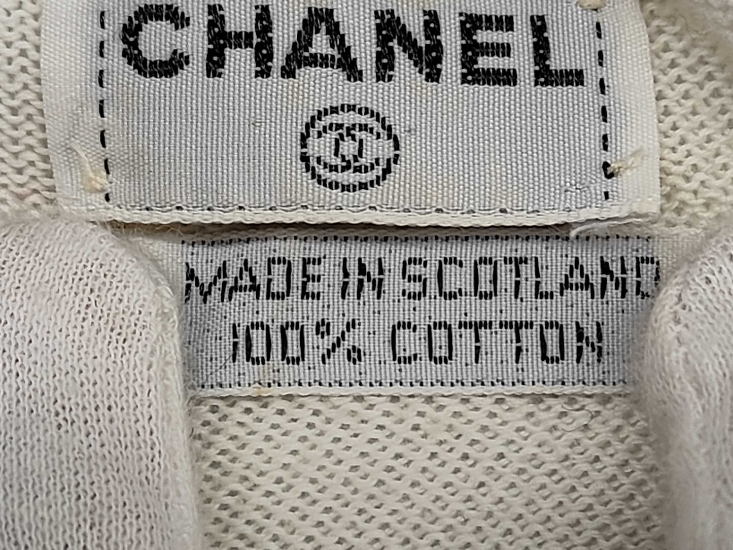 CHANEL CHANEL Coco Button Knit White Size M Tops