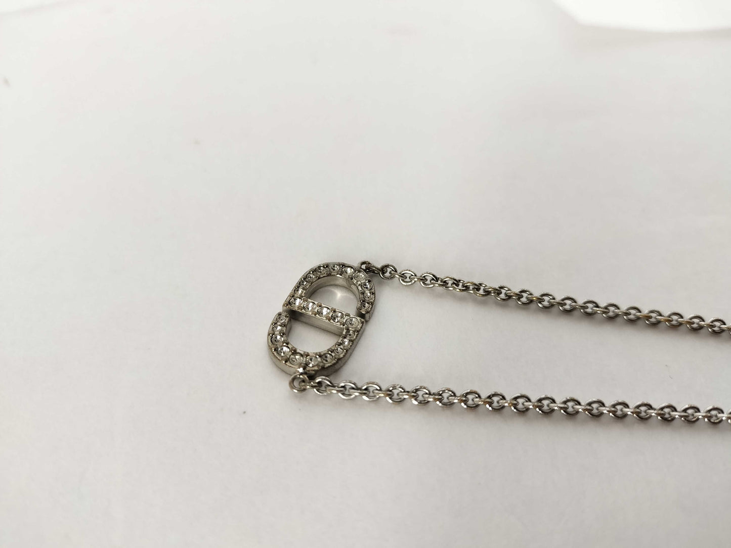 Dior CD logo rhinestone necklace