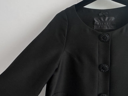 CHANEL Dressteria Black Jacket with Vintage Buttons, Size 36