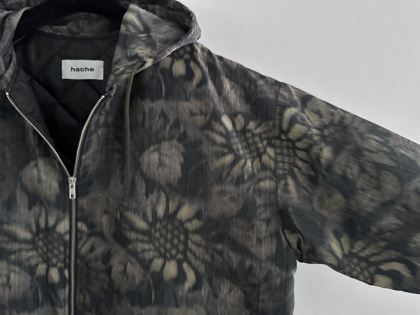 HACHE Ash Printed Quilted Coat, Size 42