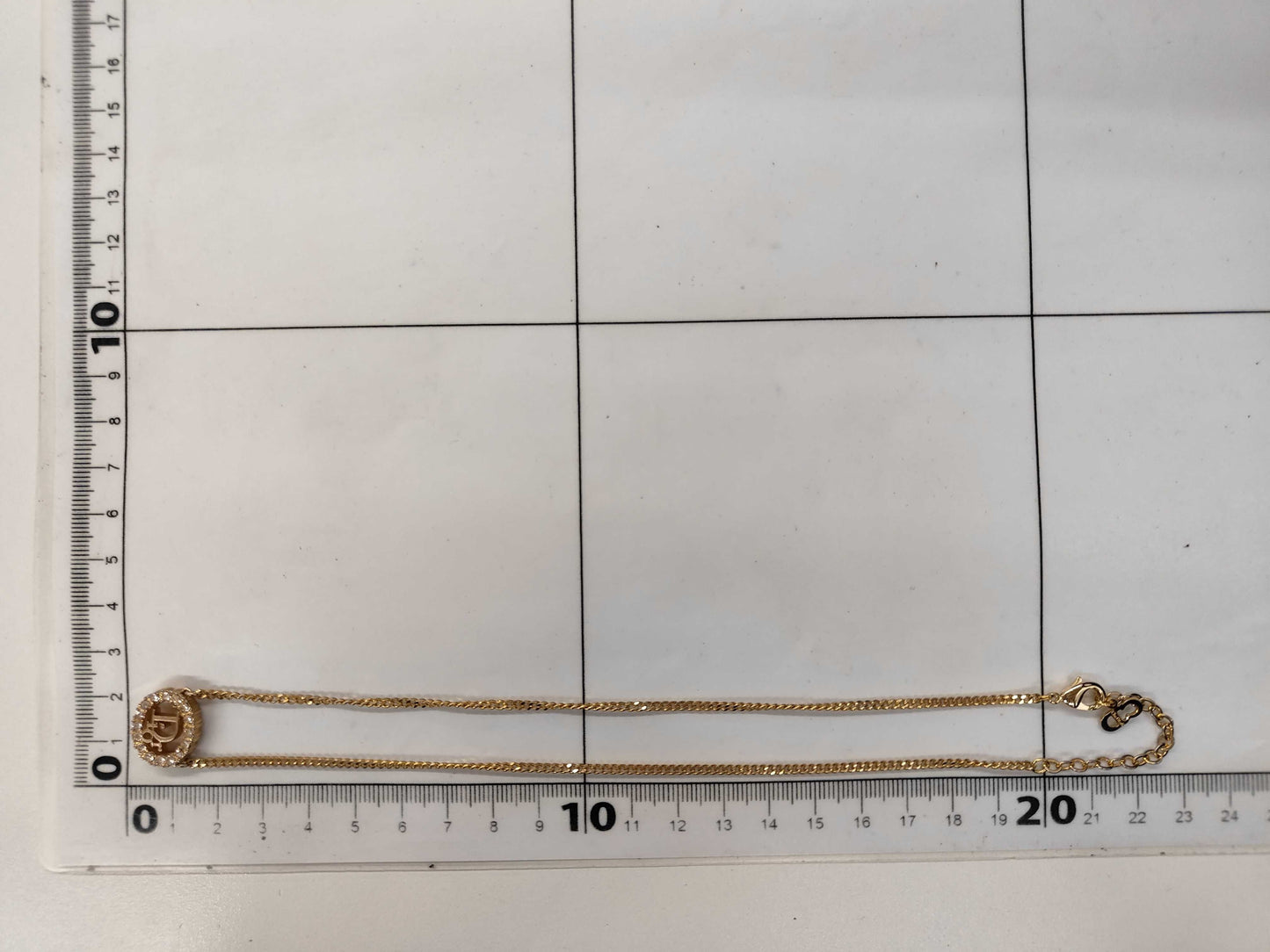 Dior CD logo rhinestone necklace