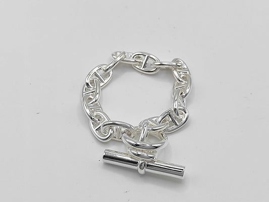 HERMES Chaine d'Ancre MM 15-link 24-stamped bracelet, Ag925, 54.5g, bracelet/bangle