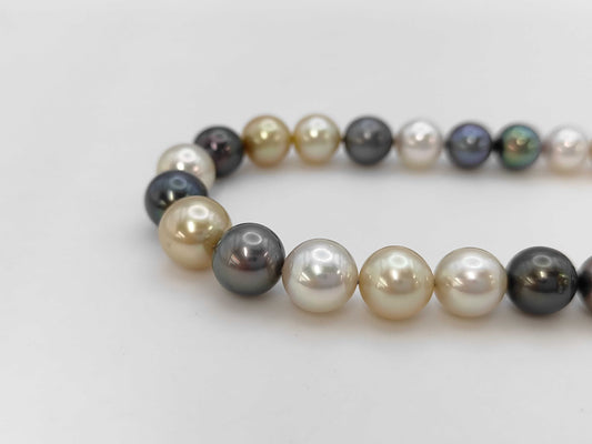 TASAKI 45cm Semi-Round Pearl Necklace, Diameter 9.0-11.8mm, Sterling Silver, 64.7g