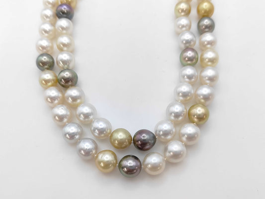 TASAKI Long Necklace, 112cm, Semi-Round Pearl, Diameter 9.0-10.5mm, Sterling Silver, 150.7g