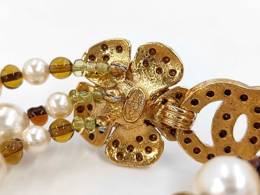 CHANEL Coco Mark Rhinestone Bracelet 04A Bracelet/Bangle