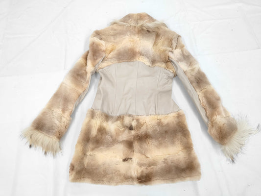Unused VERSACE Real Fur Coat, Vintage, Original Price: Over 1 Million Yen, Size XS
