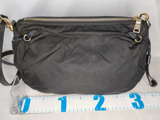 PRADA Nylon Prada Shoulder Bag, Black Nylon, BT0689 Shoulder Bag