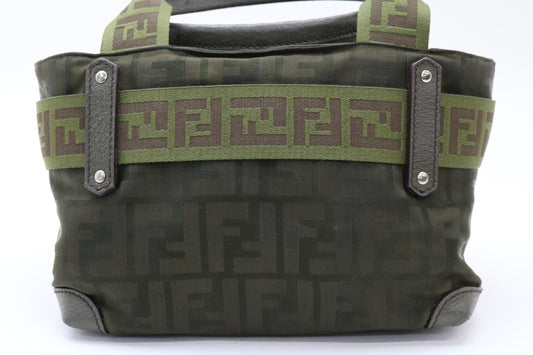 FENDI Zucca nylon leather handbag