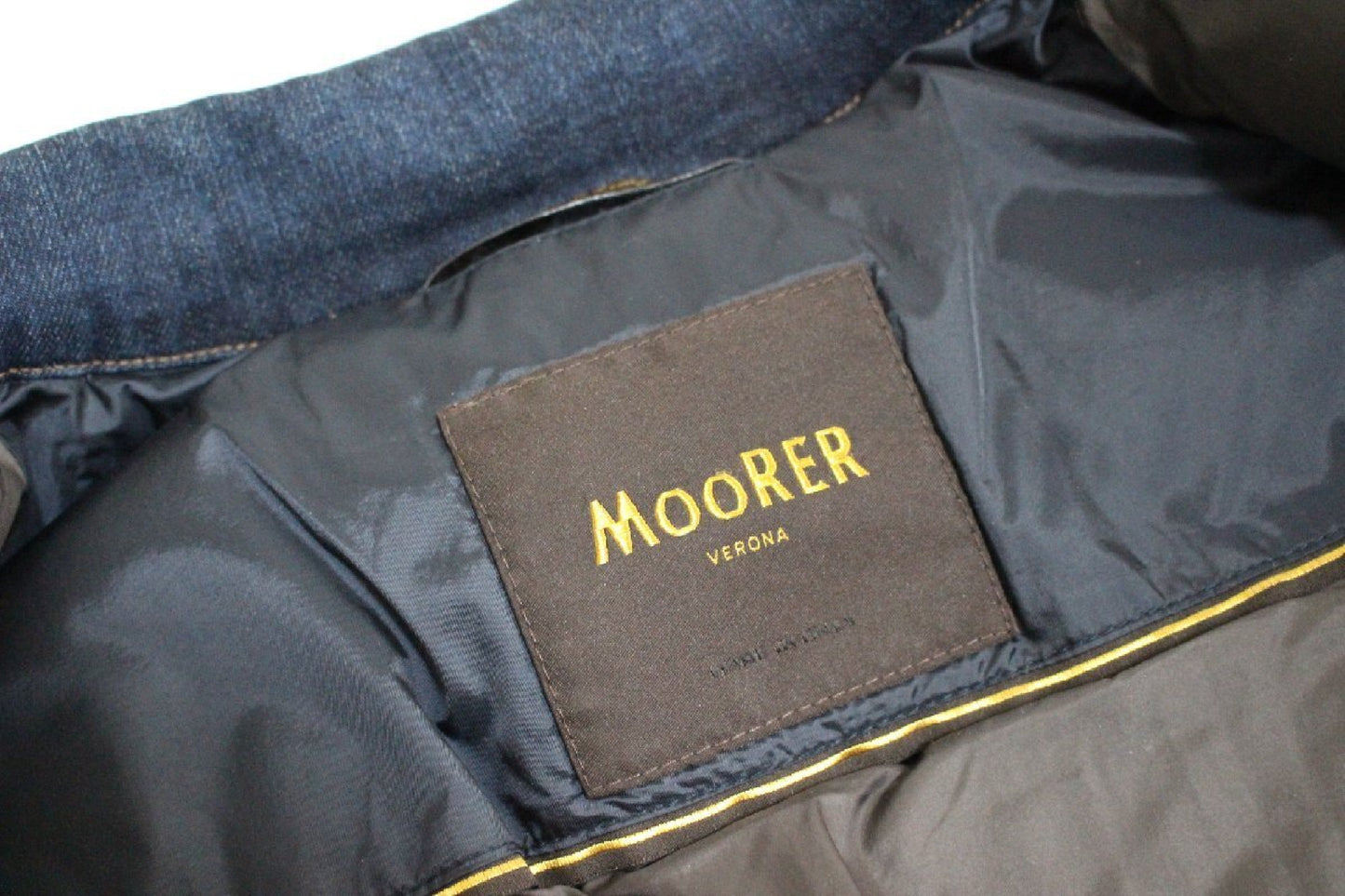 MOORER Current Model Denim Down Jacket Women's Size 38