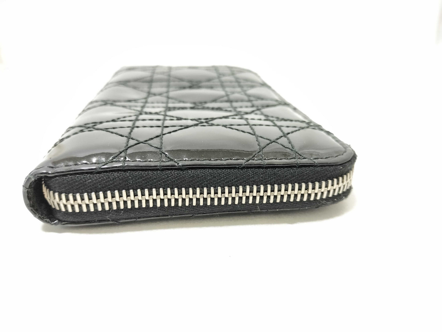 Dior Lady Dior Canage Round Wallet Enamel Wallet