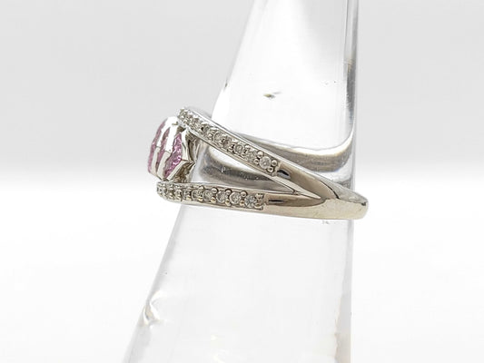 S0.65ct D0.28ct K18WG 5.0g Ring