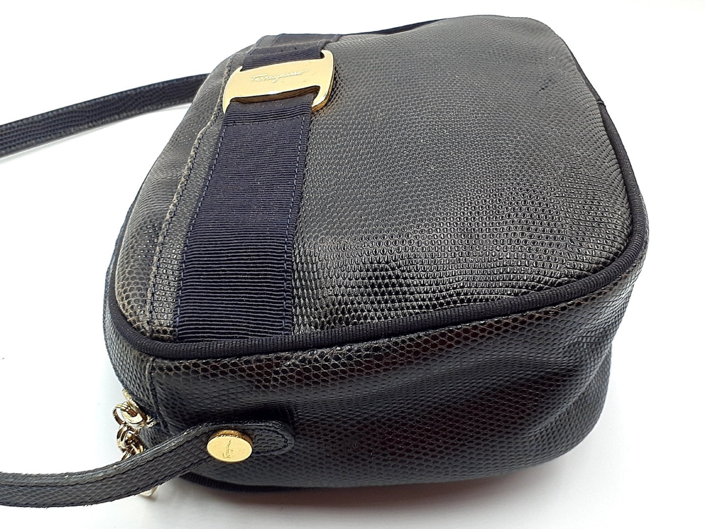 Salvatore Ferragamo Vara 4-Piece Set Vara Gancini Lizard Leather Shoulder Bag with Gold Hardware