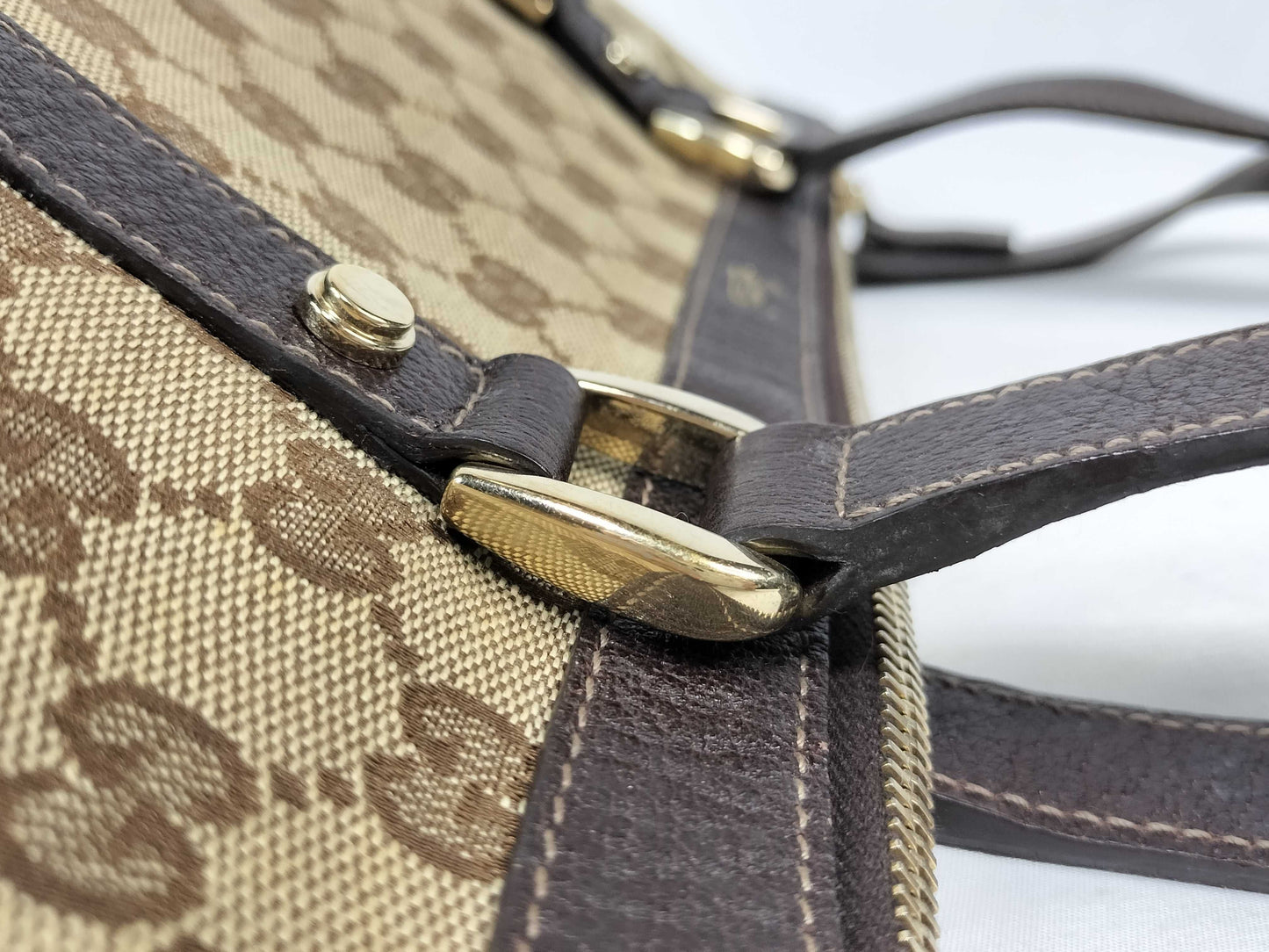 GUCCI GG Canvas GUCCI Gucci Abbey Tote Bag Handbag GG Canvas Brown Tote Bag