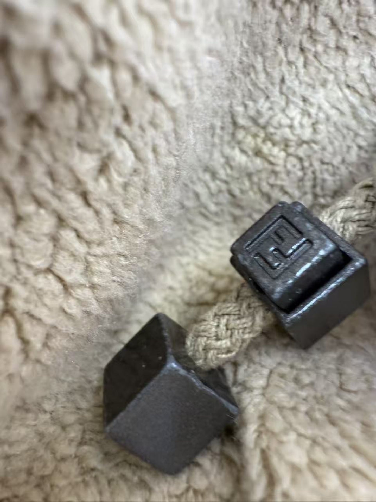 FENDI FENDI Made in Italy Logo Embroidered Hooded Boa Coat Beige Mid-Length Outerwear Coat